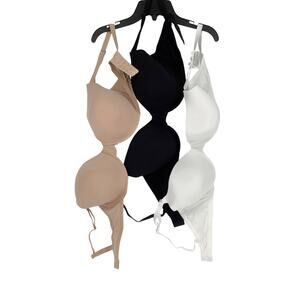 Fruit of the Loom 3 Pack Women's 40D Black White Nude Cotton T-Shirt Bra K23-22